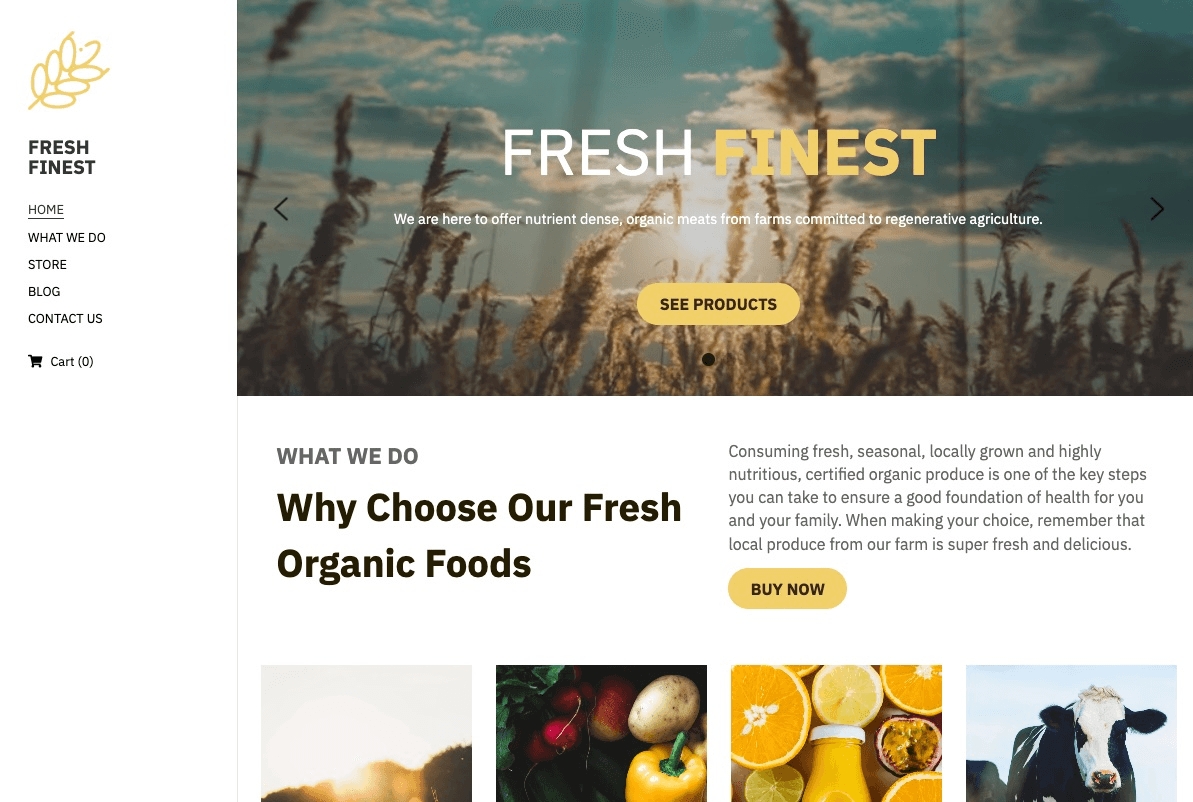 null Fresh Finest Template Featuring a Vertical Navigation Menu